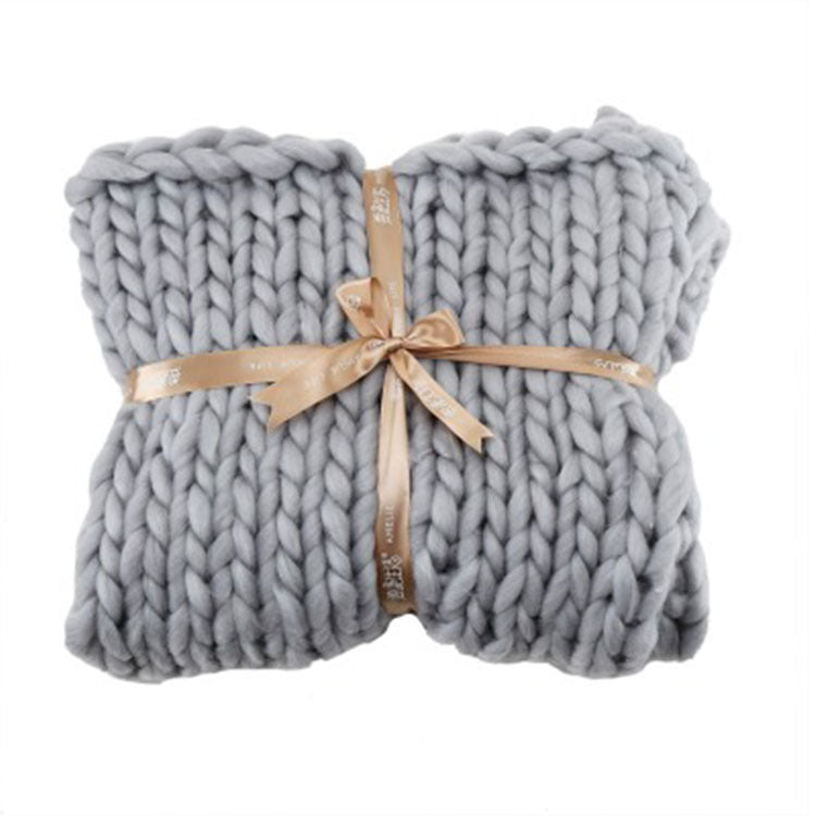 Coarse Wool Cover Wool Hand-woven Iceland Acrylic Blanket