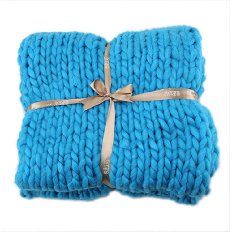 Coarse Wool Cover Wool Hand-woven Iceland Acrylic Blanket