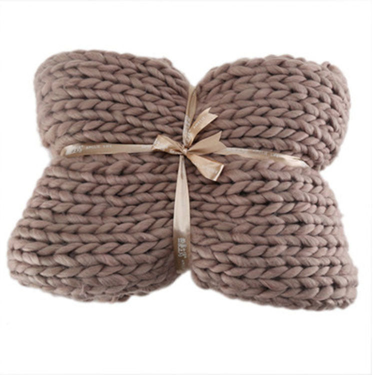 Coarse Wool Cover Wool Hand-woven Iceland Acrylic Blanket