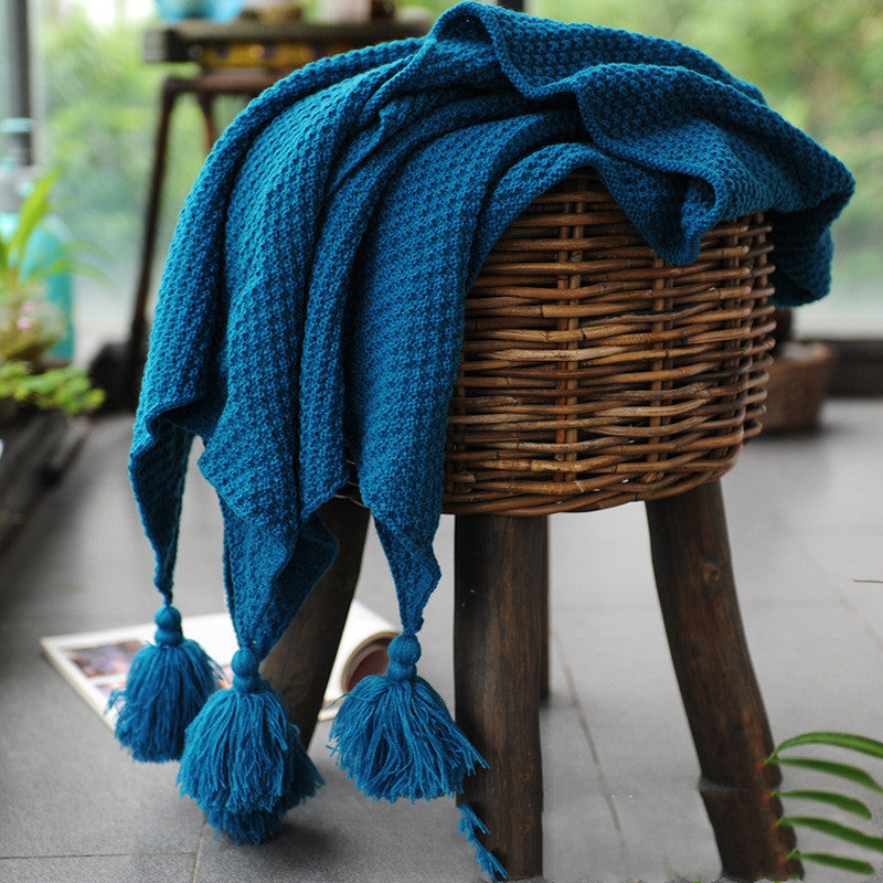 Knitted Bed end Nordic Woolen Sofa Blanket