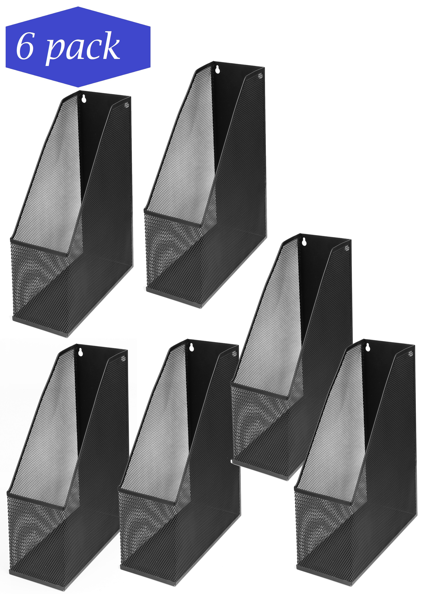 YBM Home Metal Wall Mount Magazine Rack File Holder for Home and Office, 12” X 10” X 4.5” Silver Furniture > Cabinets & Storage > Magazine Racks YBM Home Black 6