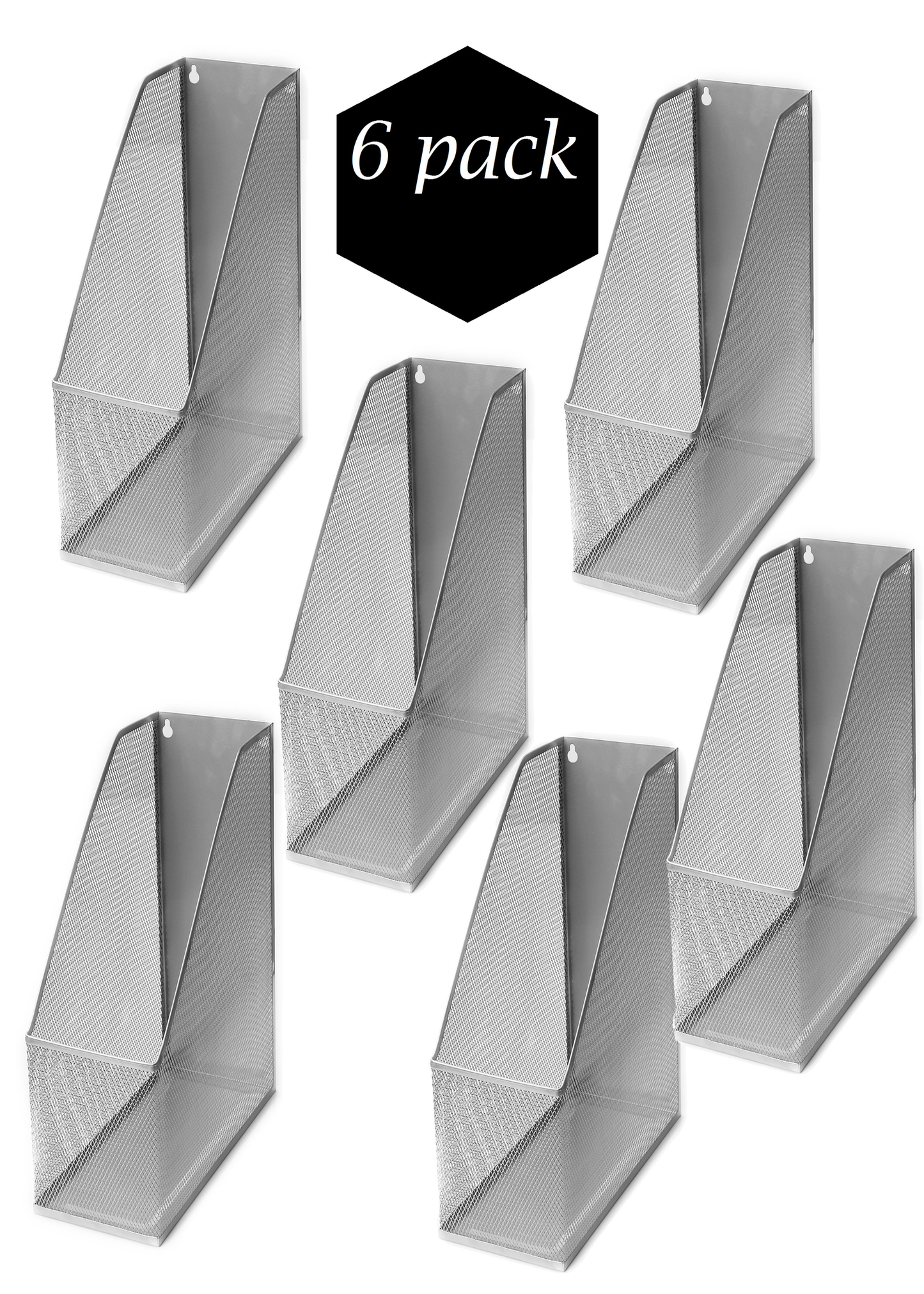 YBM Home Metal Wall Mount Magazine Rack File Holder for Home and Office, 12” X 10” X 4.5” Silver Furniture > Cabinets & Storage > Magazine Racks YBM Home Silver 6