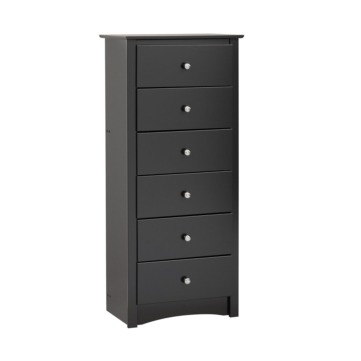 Sonoma 6 Drawer Tall Chest For Bedroom, 17.65" D x 23.25" W x 53" H, Black