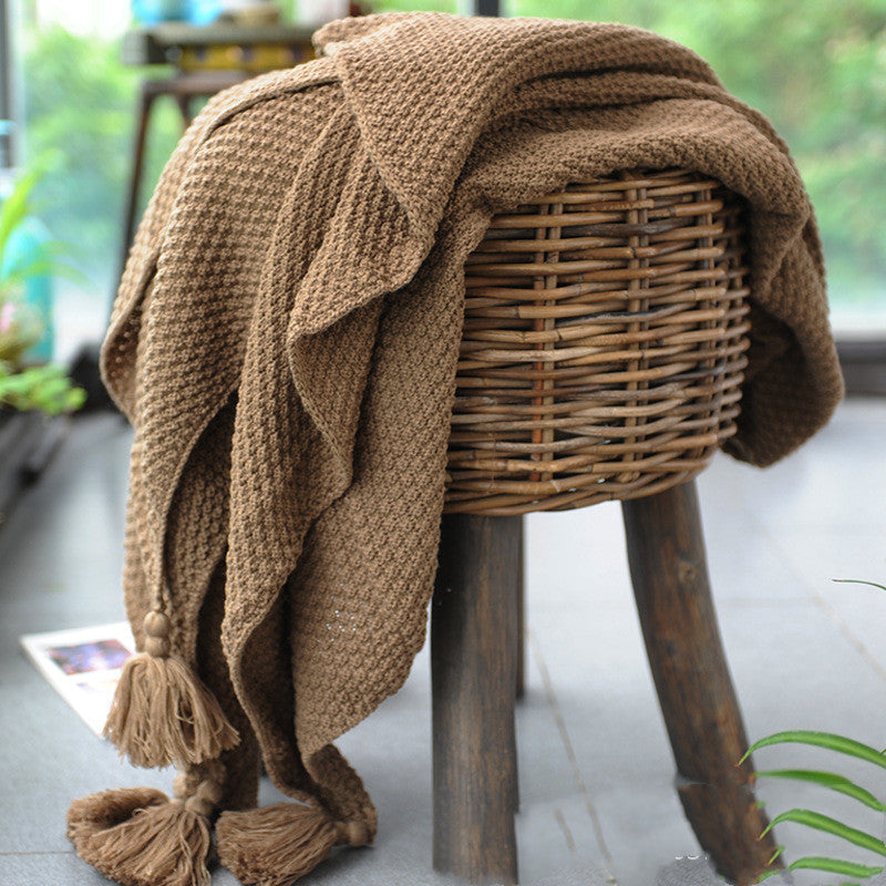 Knitted Bed end Nordic Woolen Sofa Blanket