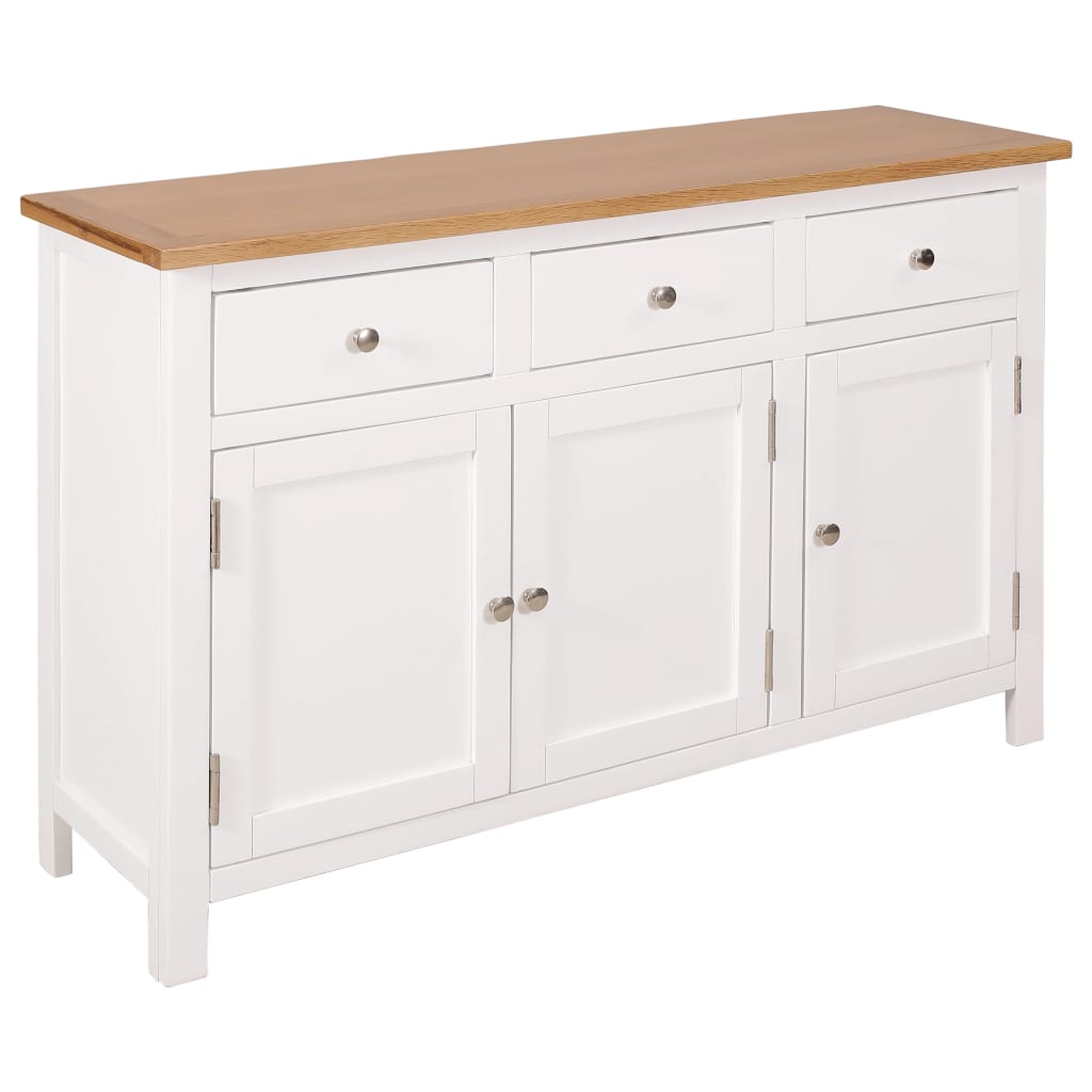 Sideboard 43.3"X3.2"X27.6" Solid Oak Wood