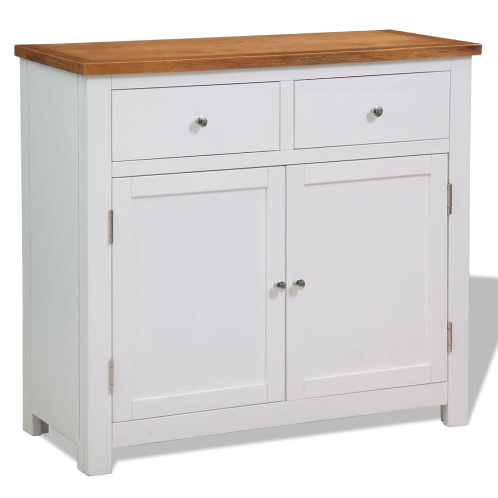 Sideboard 43.3"X3.2"X27.6" Solid Oak Wood