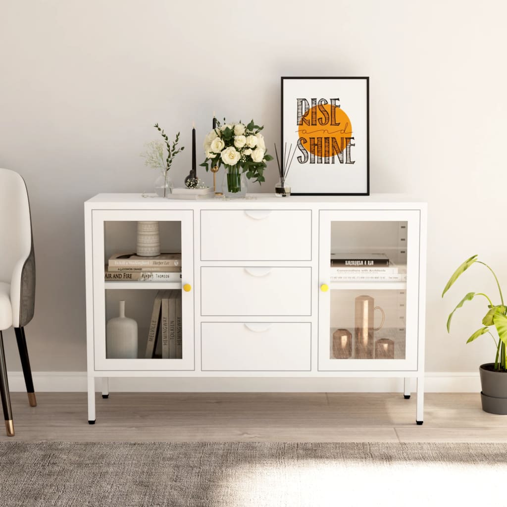 Sideboard 4.3"X3.8"X27.6" Steel And Tempered Glass
