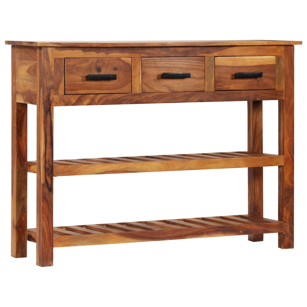 Sideboard With 3 Drawers 43.3"X11.8"X31.5" Solid Acacia Wood
