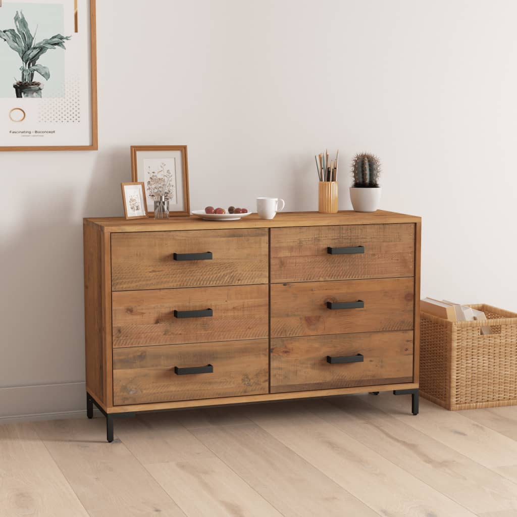 Sideboard 43.3"X3.8"X27.6" Solid Wood Pine