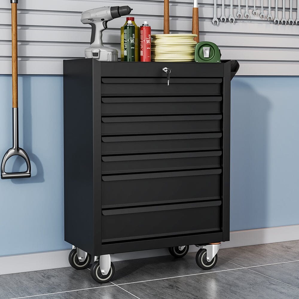 90cm Height 7 Drawer Tool Trolley Lockable Rolling Cabinet