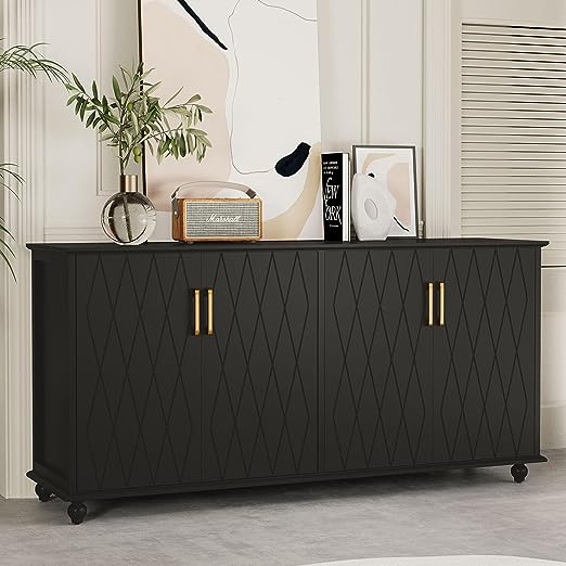 Sideboard Cabinet, 62'' Buffet Cabinet with Storage, Coffee Bar Cabinet