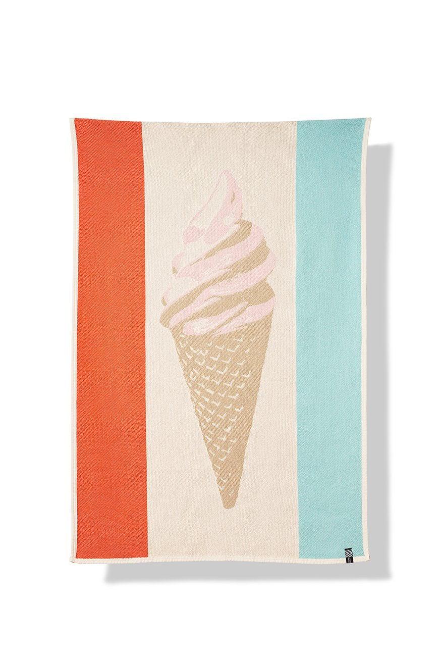 "Cornetto" Cotton Beach Towel / Mini Blanket by Michele Rondelli