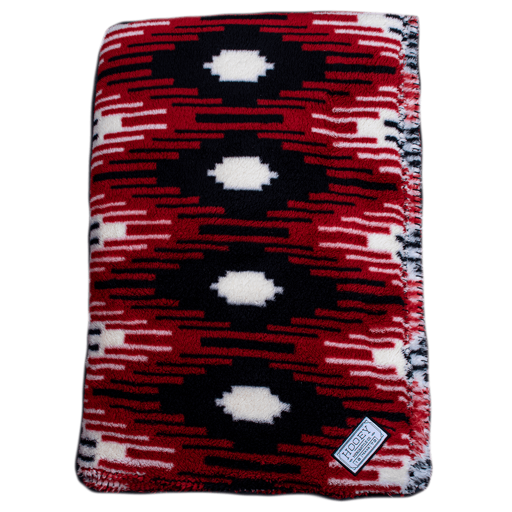 "Hooey Fleece Blanket" Red / Black / White Saddle Pattern