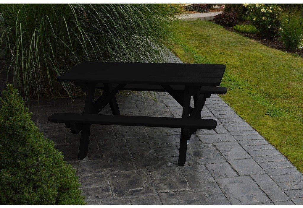 A & L Furniture Co. Yellow Pine Kid's Table (22" Wide) - Specify for FREE 2" Umbrella Hole - Ships FREE in 5-7 Business days - Rocking Furniture