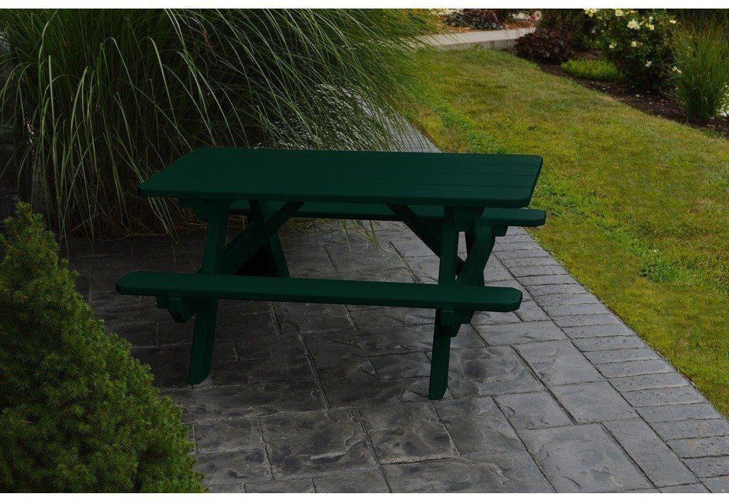 A & L Furniture Co. Yellow Pine Kid's Table (22" Wide) - Specify for FREE 2" Umbrella Hole - Ships FREE in 5-7 Business days - Rocking Furniture