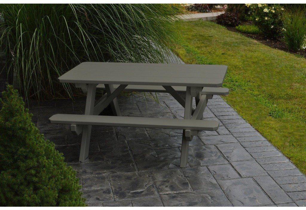 A & L Furniture Co. Yellow Pine Kid's Table (22" Wide) - Specify for FREE 2" Umbrella Hole - Ships FREE in 5-7 Business days - Rocking Furniture