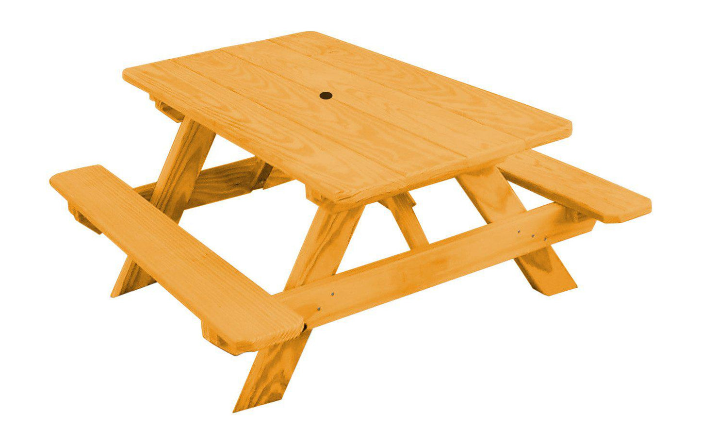 A&L Furniture Co. Yellow Pine Kid's Table (22" Wide) - Specify for FREE 2" Umbrella Hole - LEAD TIME TO SHIP 10 BUSINESS DAYS