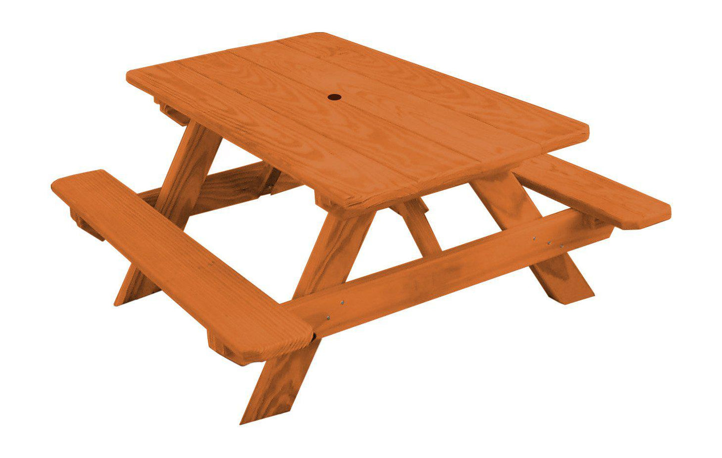 A&L Furniture Co. Yellow Pine Kid's Table (22" Wide) - Specify for FREE 2" Umbrella Hole - LEAD TIME TO SHIP 10 BUSINESS DAYS