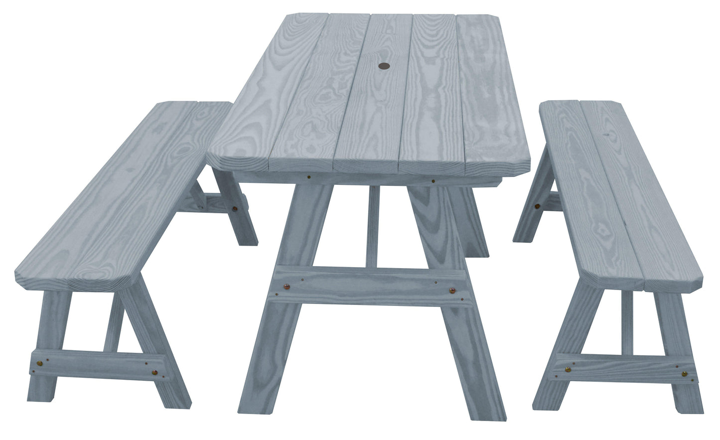 A&L Furniture Co. Yellow Pine Traditional 5' Table with 2 Benches - LEAD TIME TO SHIP 10 BUSINESS DAYS