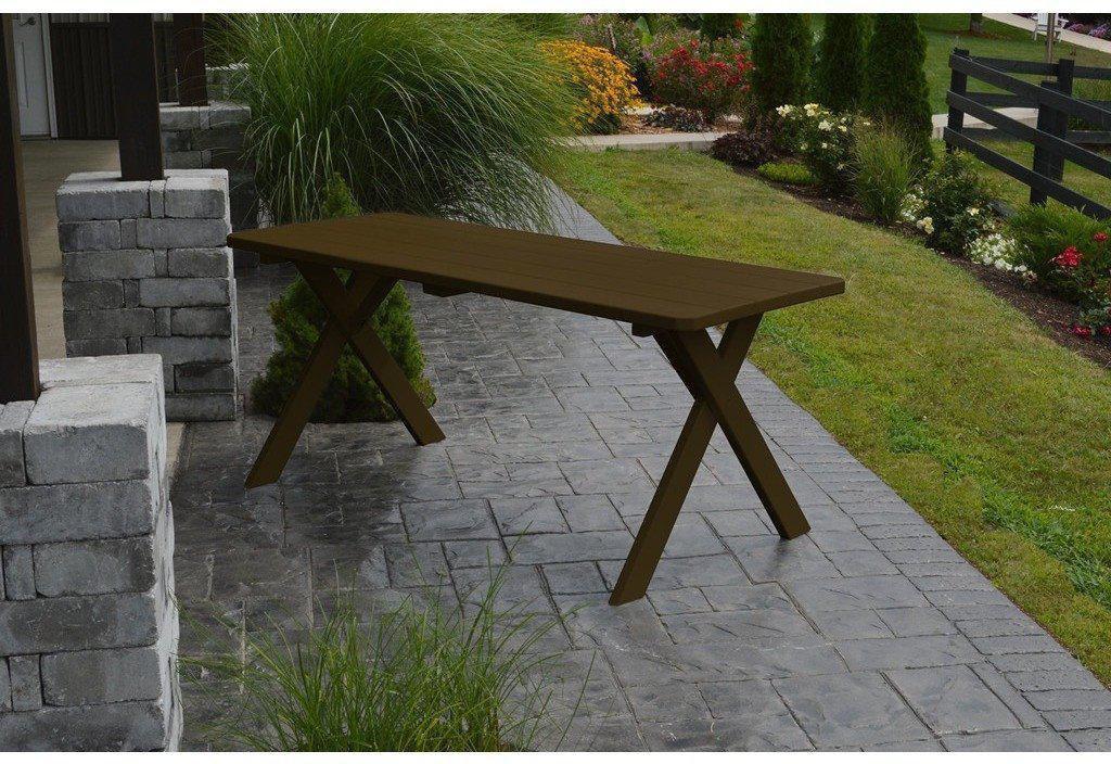 A & L Furniture Co. Yellow Pine 55" Cross-leg Table Only - Specify for Free 2" Umbrella Hole - Ships FREE in 5-7 Business days - Rocking Furniture