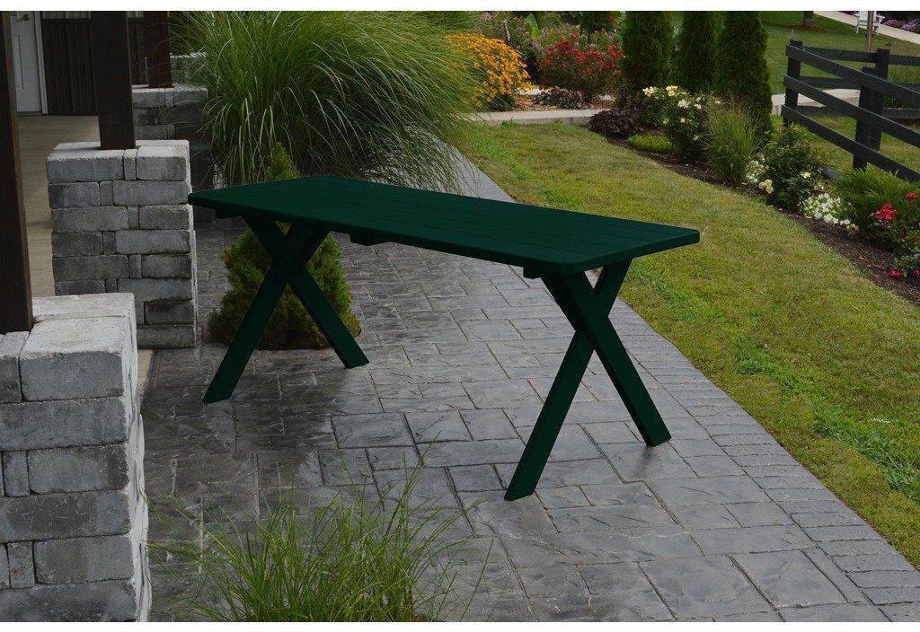 A & L Furniture Co. Yellow Pine 55" Cross-leg Table Only - Specify for Free 2" Umbrella Hole - Ships FREE in 5-7 Business days - Rocking Furniture