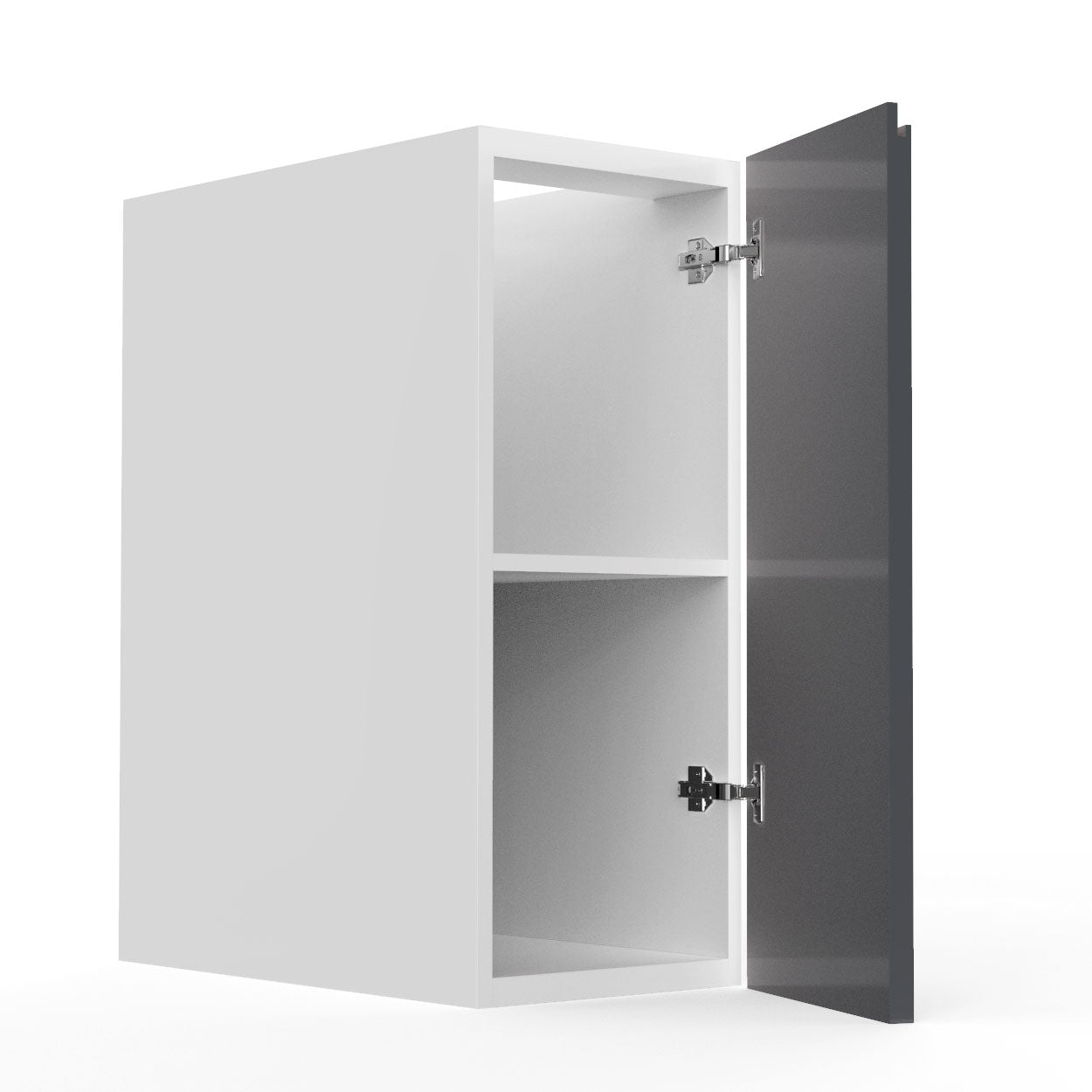 RTA - Lacquer Grey - Full Height Single Door Base Cabinets | 12"W x 30"H x 23.8"D