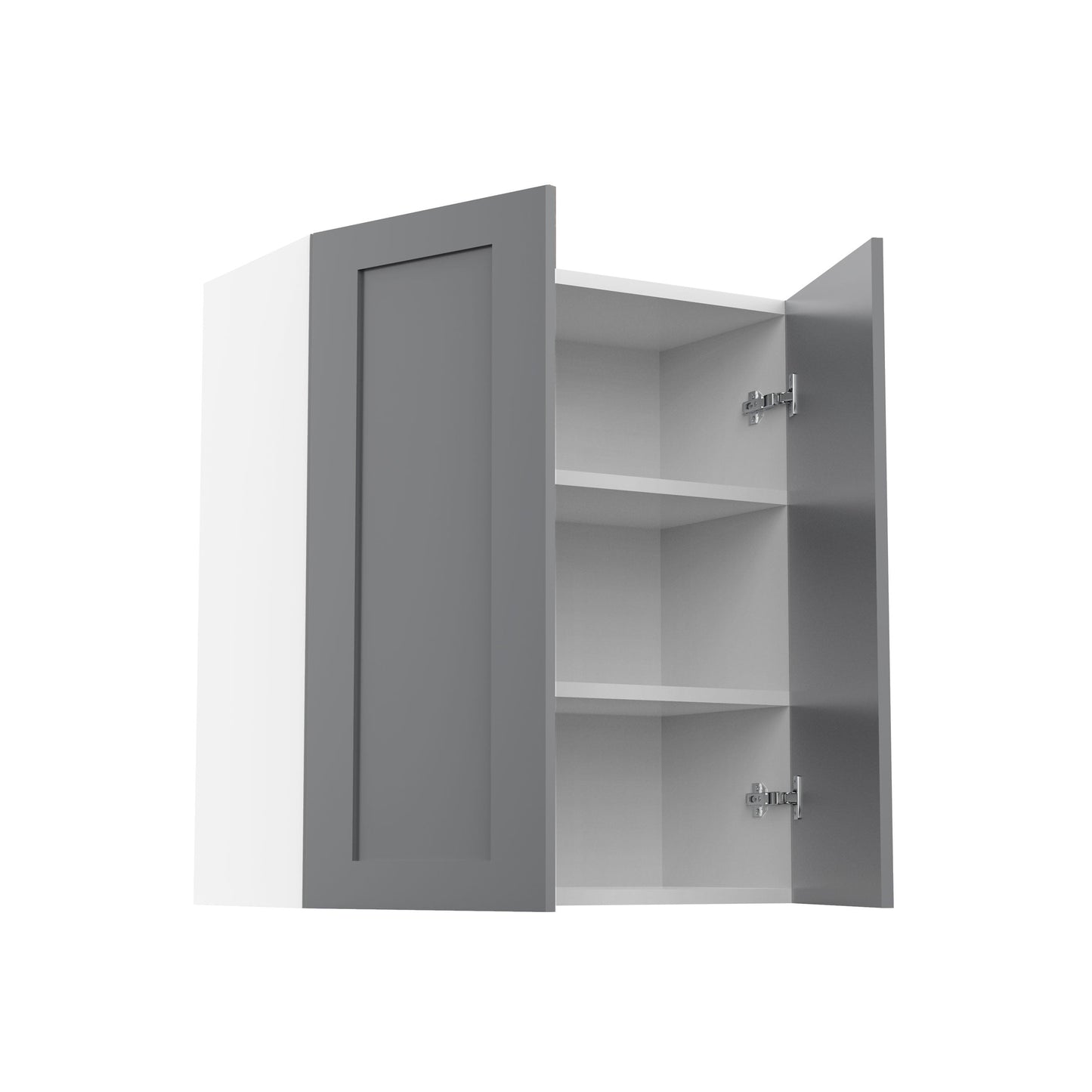 RTA - Grey Shaker - Double Door Wall Cabinets | 27"W x 30"H x 12"D