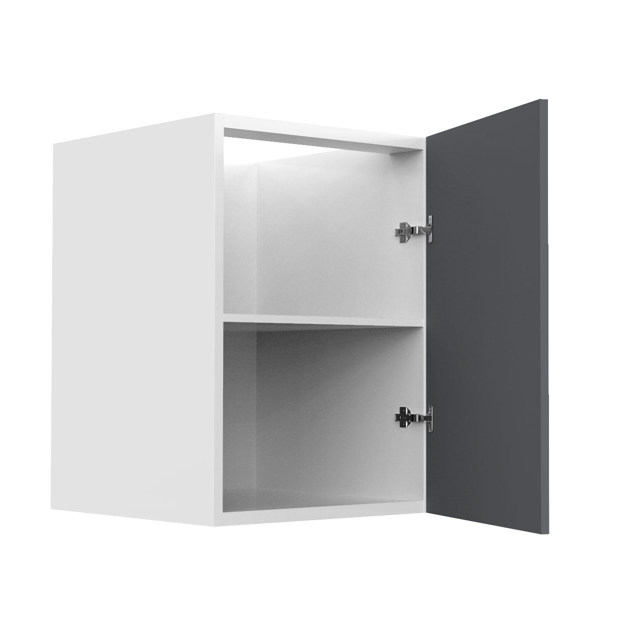 RTA - Grey Shaker - Vanity Base Full Single Door Cabinet | 24"W x 30"H x 21"D