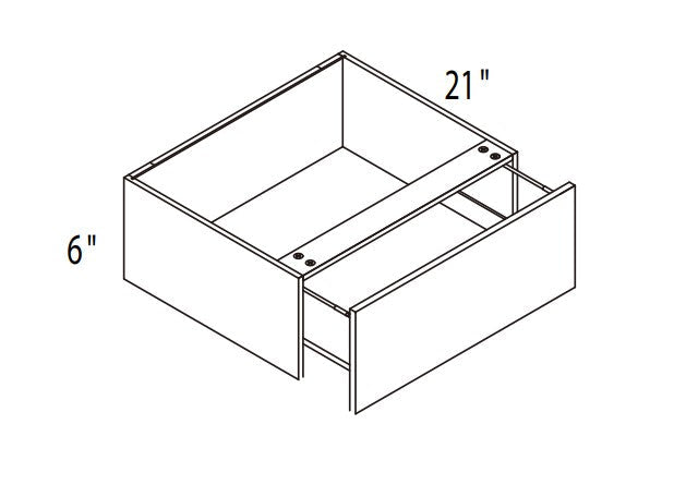 RTA - Lacquer White - Vanity Knee Drawer | 30"W x 6"H x 21"D
