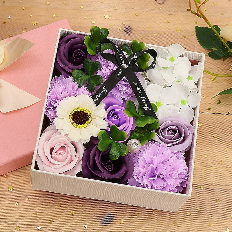 Soap Flower Box Floral Scented Bath Soap Flower Petals Mother's Day Gifts
