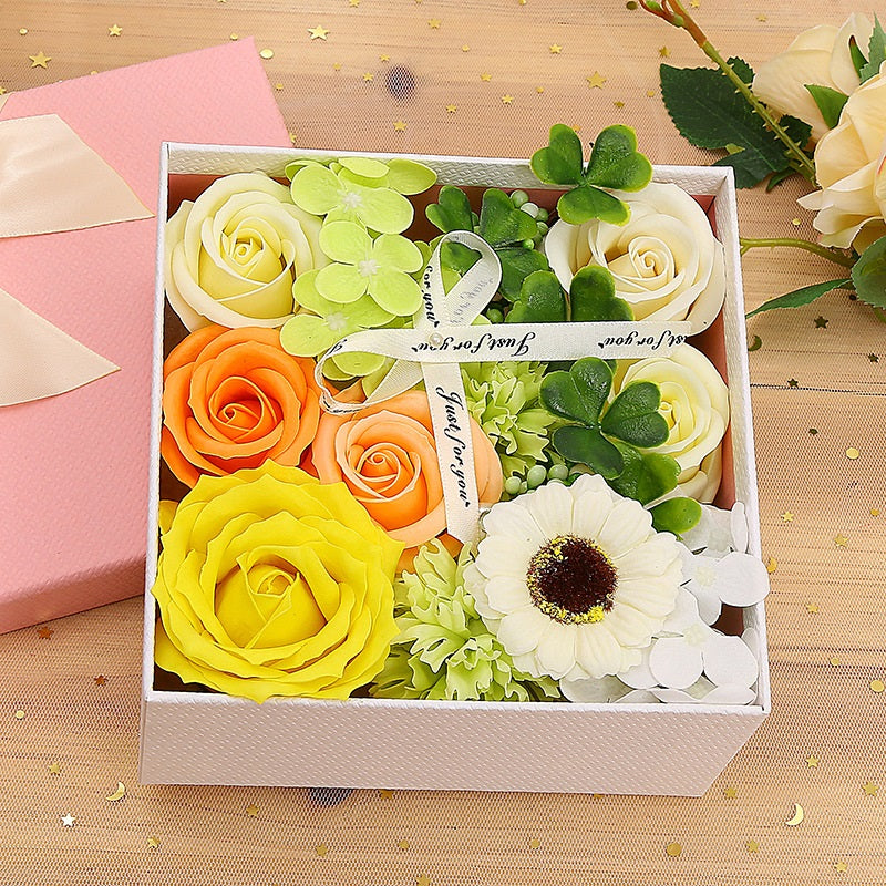 Soap Flower Box Floral Scented Bath Soap Flower Petals Mother's Day Gifts