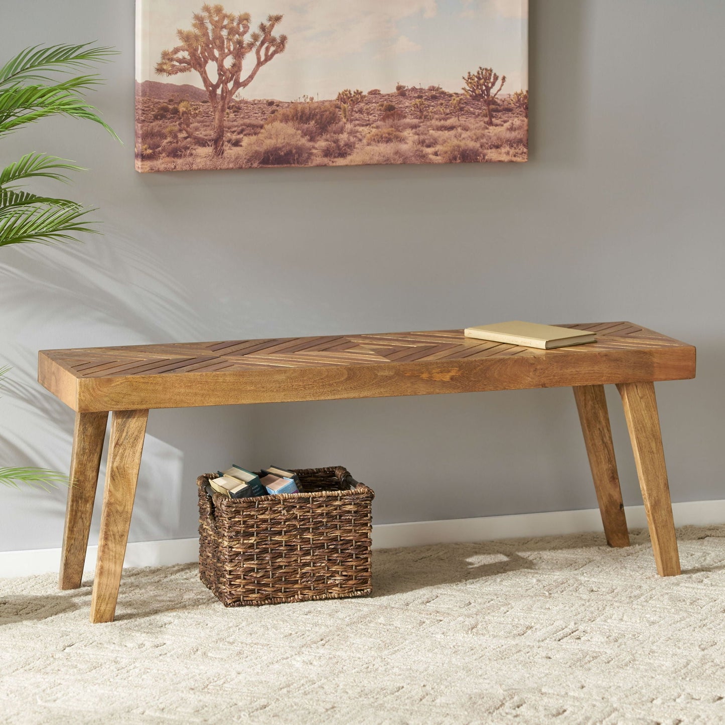 Wooden Bench, Natural