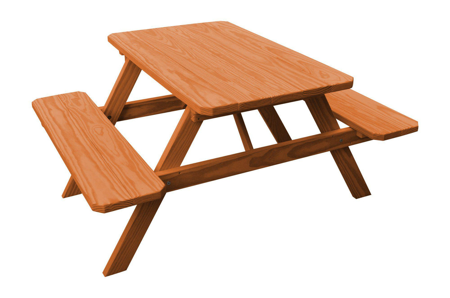 A&L Furniture Co. Pressure Treated Pine 4' Picnic Table w/ Attached Benches - LEAD TIME TO SHIP 10 BUSINESS DAYS