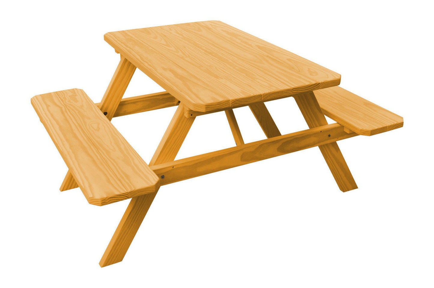 A&L Furniture Co. Pressure Treated Pine 4' Picnic Table w/ Attached Benches - LEAD TIME TO SHIP 10 BUSINESS DAYS