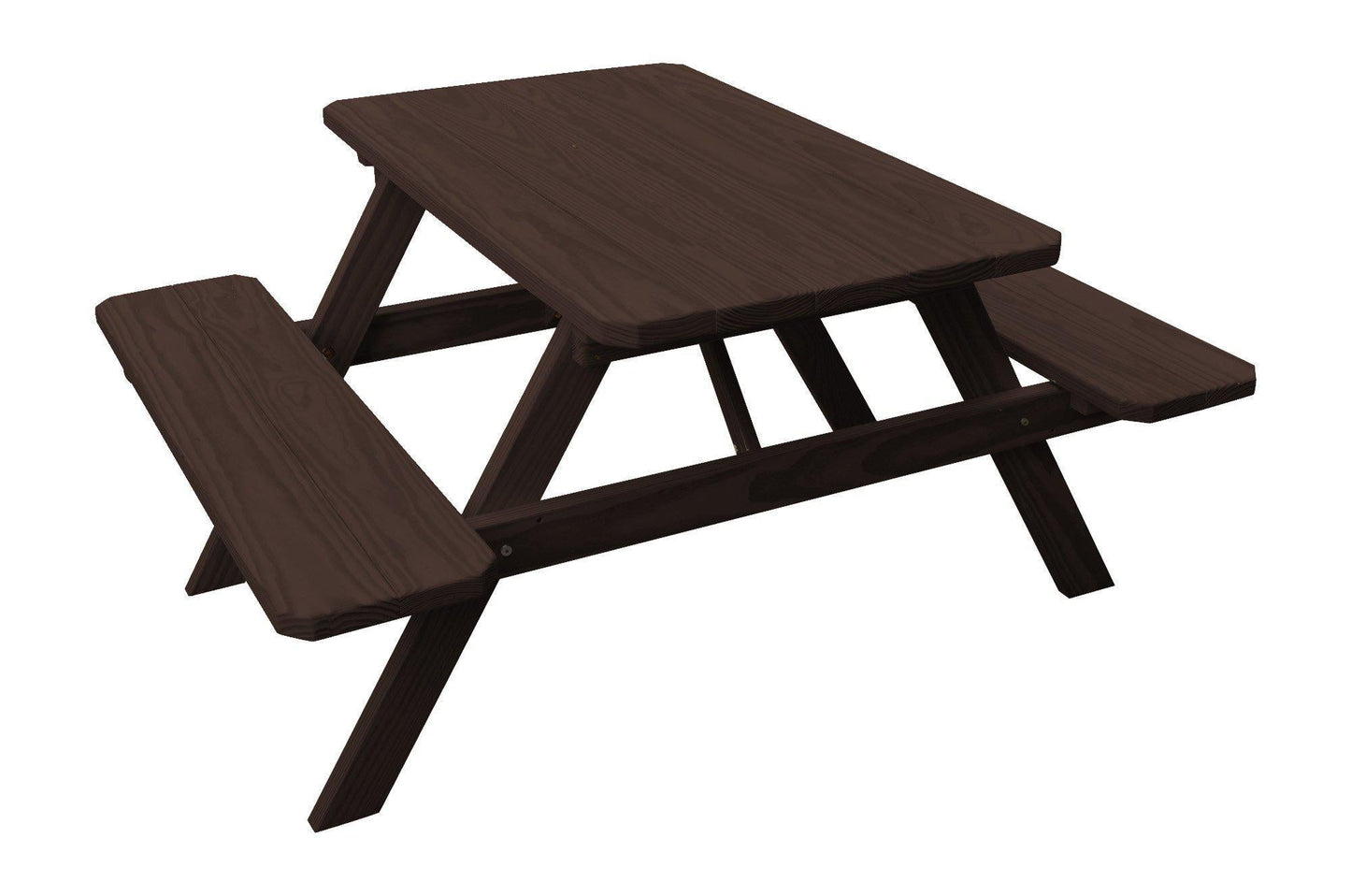 A&L Furniture Co. Pressure Treated Pine 4' Picnic Table w/ Attached Benches - LEAD TIME TO SHIP 10 BUSINESS DAYS