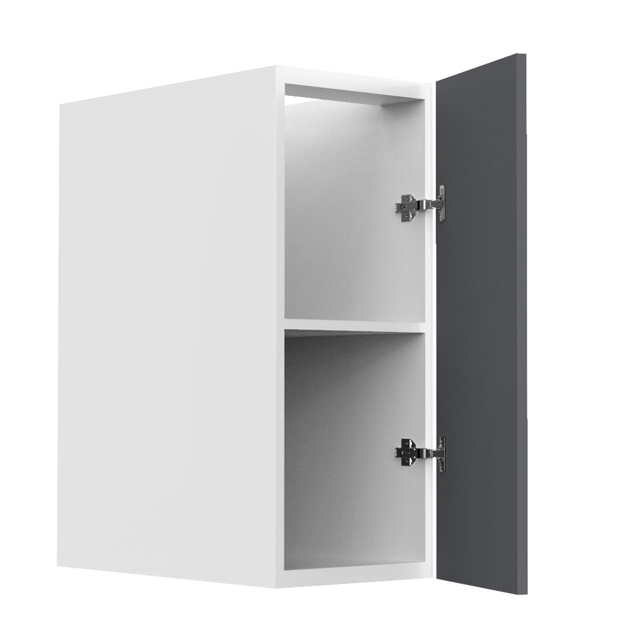 RTA - Grey Shaker - Vanity Base Full Single Door Cabinet | 18"W x 30"H x 21"D
