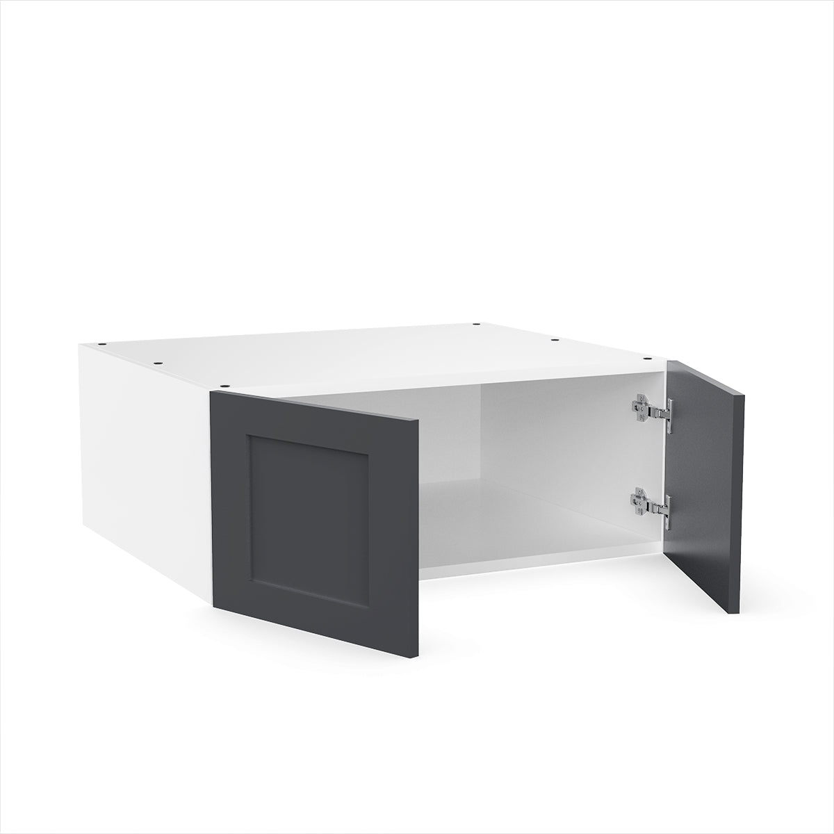 RTA - Grey Shaker - Double Door Refrigerator Wall Cabinets | 30"W x 12"H x 24"D