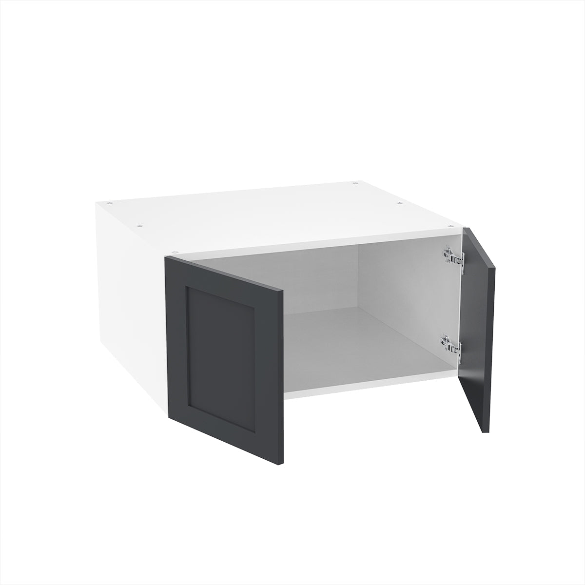 RTA - Grey Shaker - Double Door Refrigerator Wall Cabinets | 30"W x 15"H x 24"D