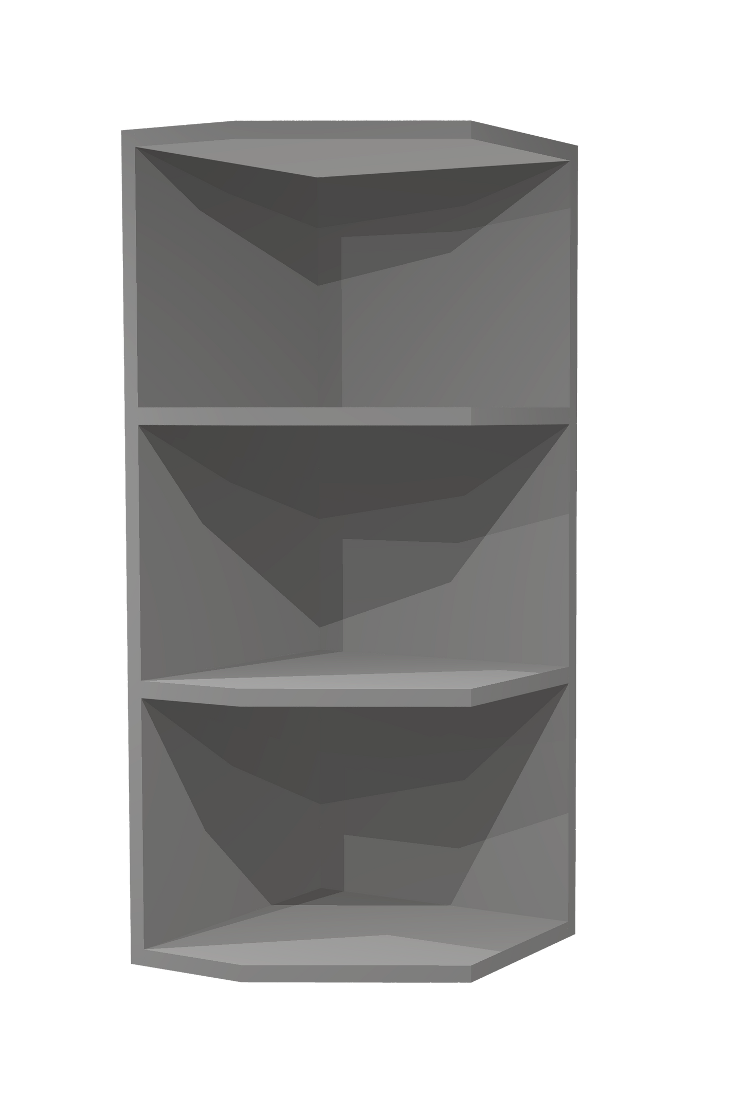 RTA - Grey Shaker - End Wall Shelf Base Cabinets | 12"W x 42"H x 12"D