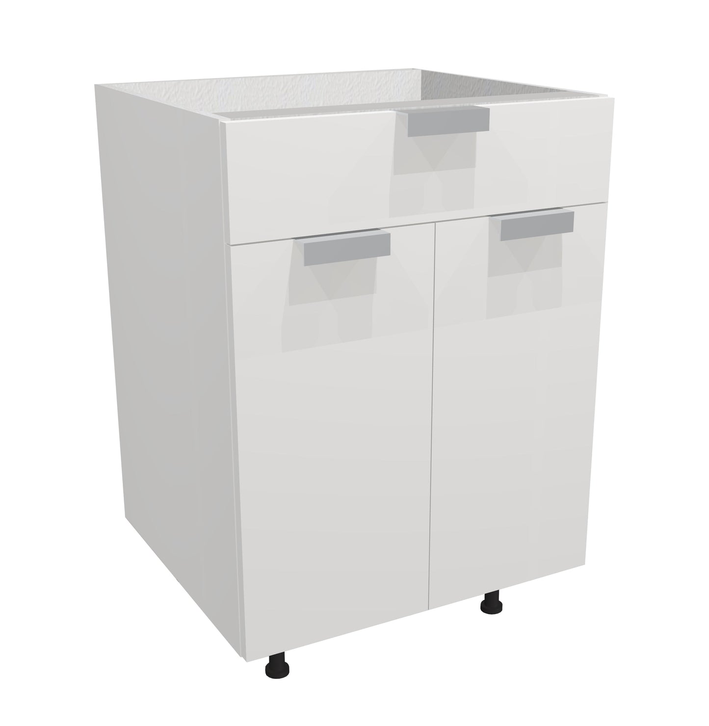 RTA - Glossy White - Sink Vanity Double Door Cabinet | 24"W x 34.5"H x 21"D