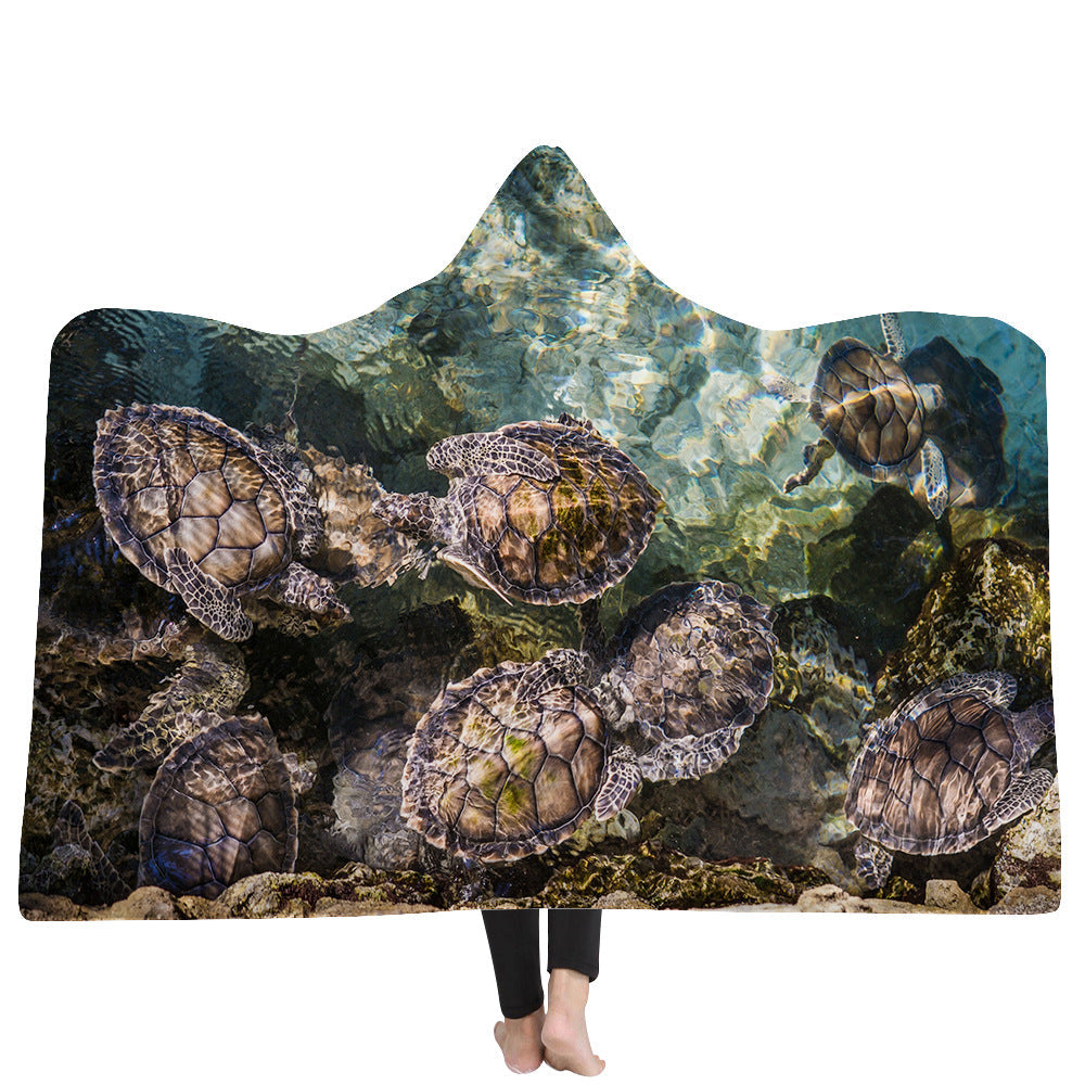 ﻿New Hooded Poncho Thicker Hooded Blanket Home