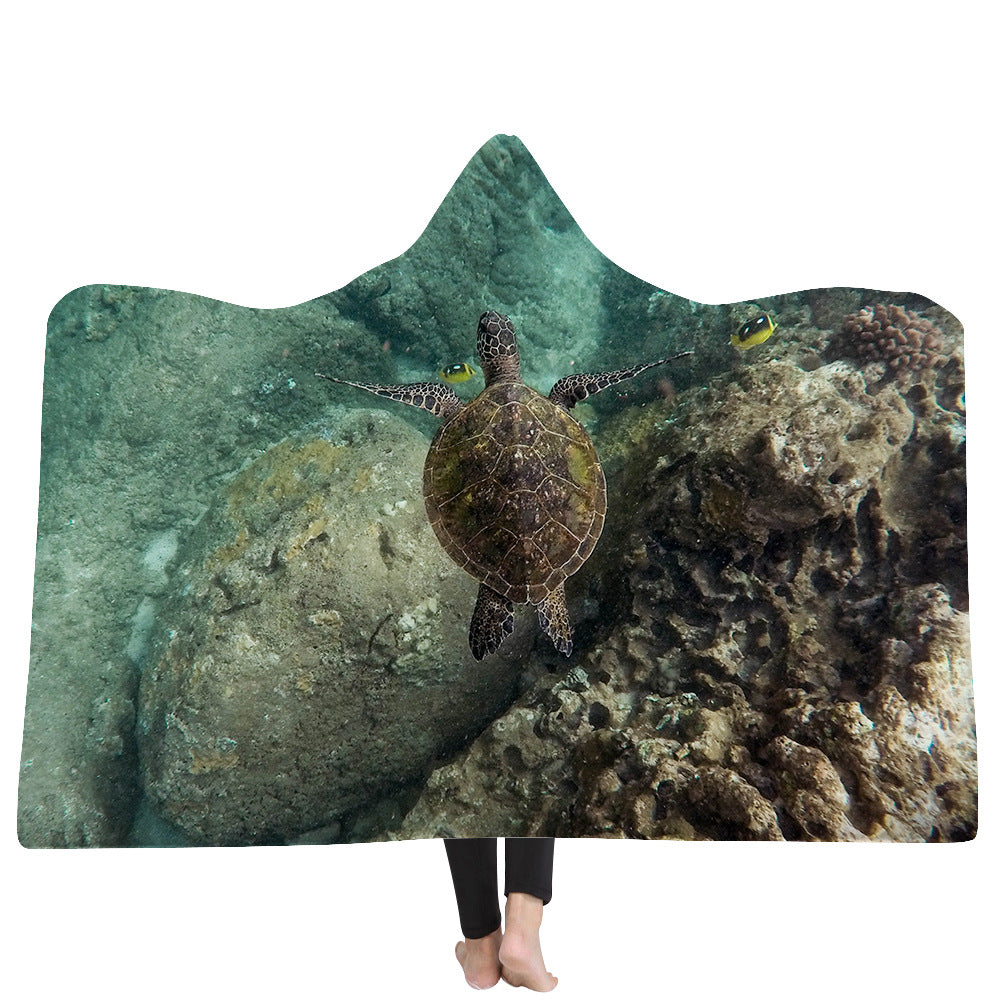 ﻿New Hooded Poncho Thicker Hooded Blanket Home