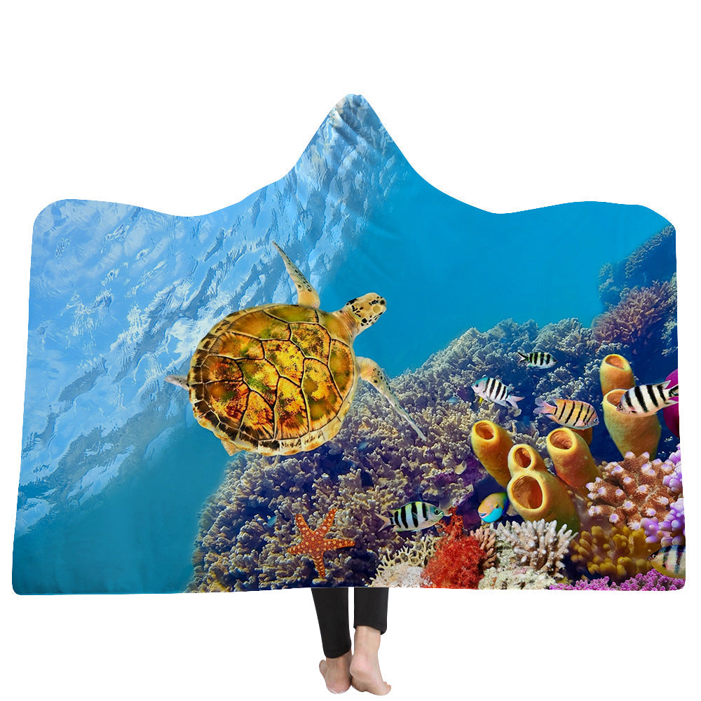 ﻿New Hooded Poncho Thicker Hooded Blanket Home