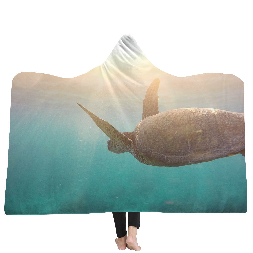 ﻿New Hooded Poncho Thicker Hooded Blanket Home