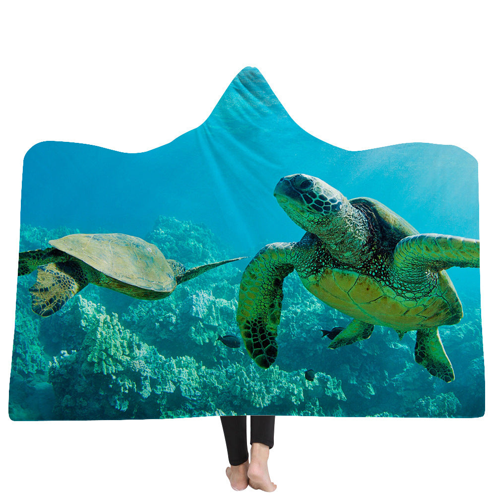 ﻿New Hooded Poncho Thicker Hooded Blanket Home