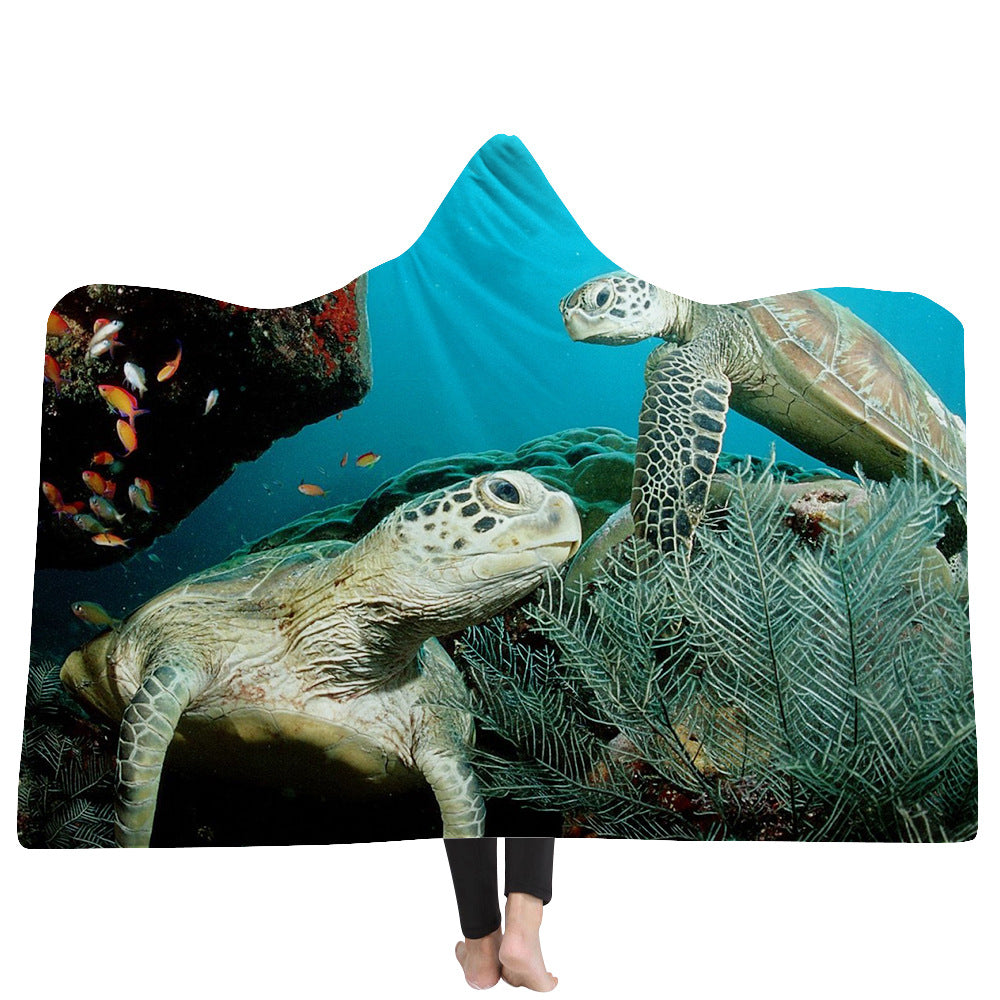 ﻿New Hooded Poncho Thicker Hooded Blanket Home