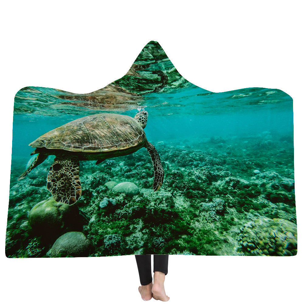 ﻿New Hooded Poncho Thicker Hooded Blanket Home