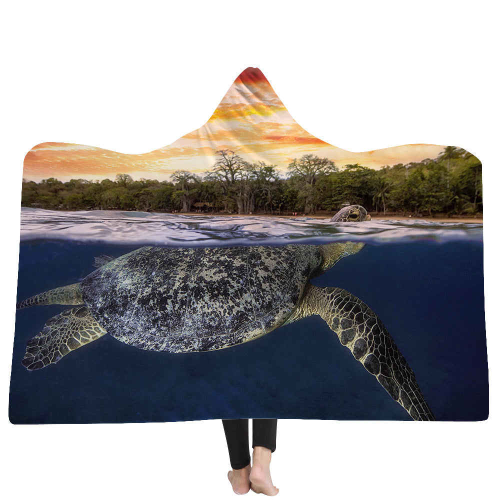 ﻿New Hooded Poncho Thicker Hooded Blanket Home