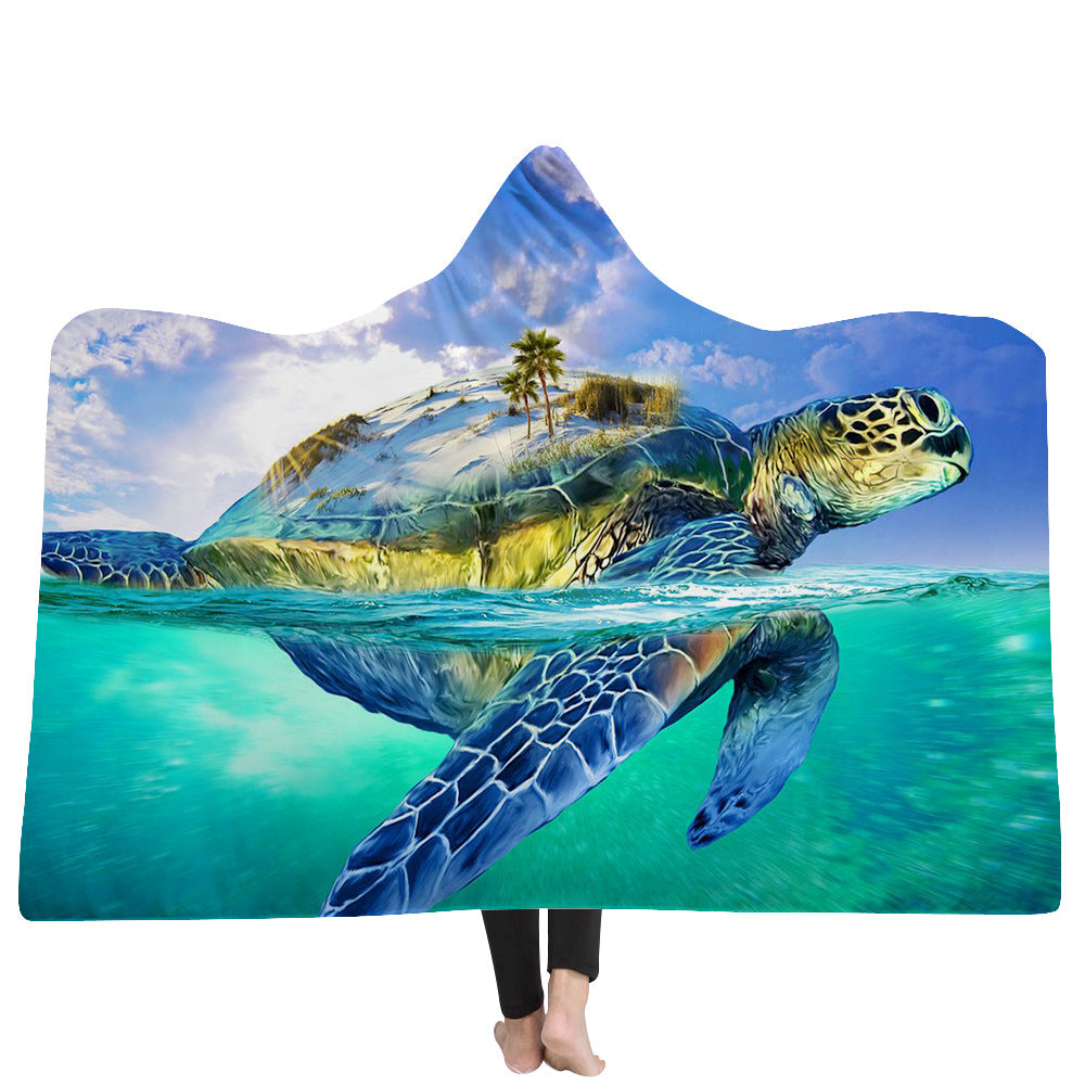 ﻿New Hooded Poncho Thicker Hooded Blanket Home