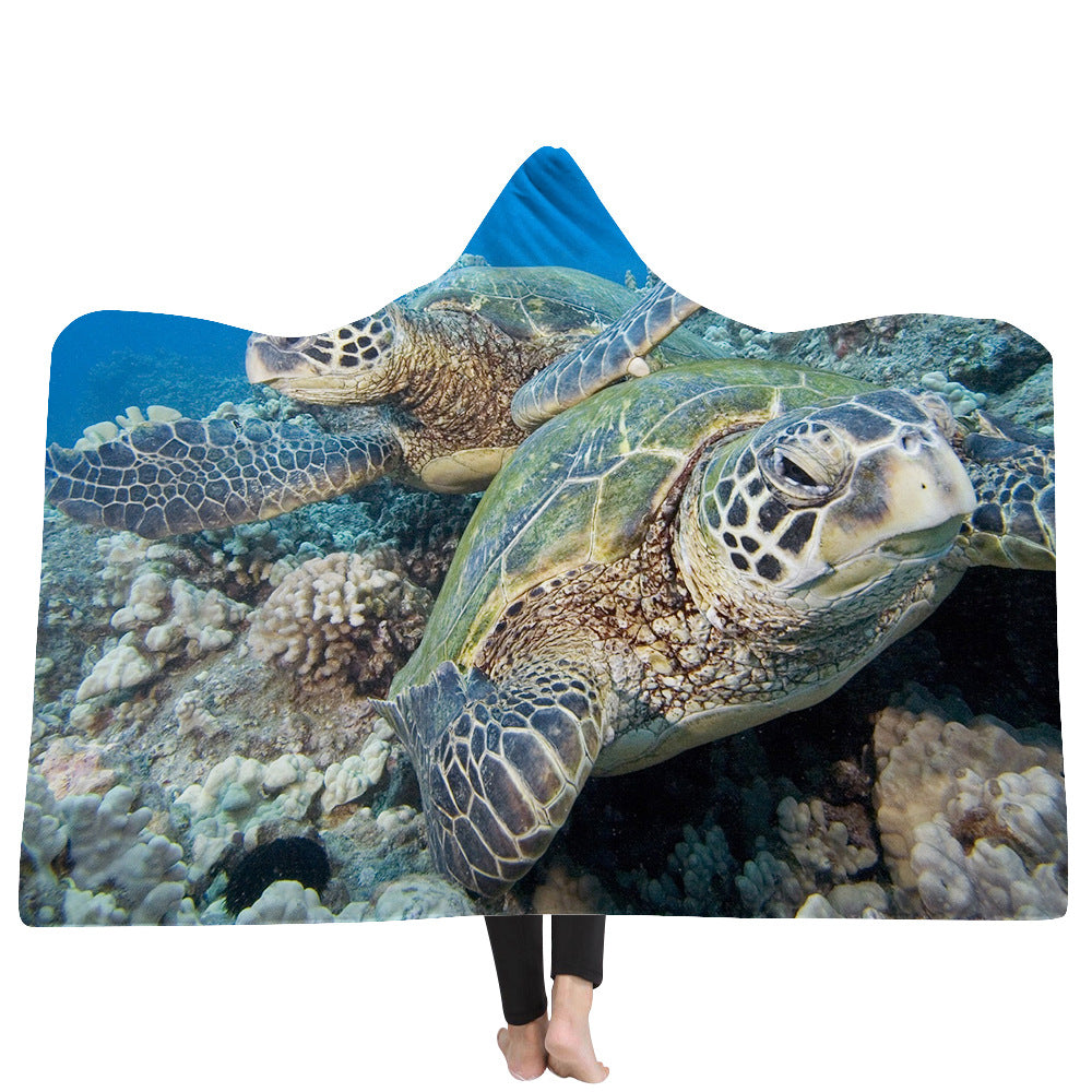 ﻿New Hooded Poncho Thicker Hooded Blanket Home